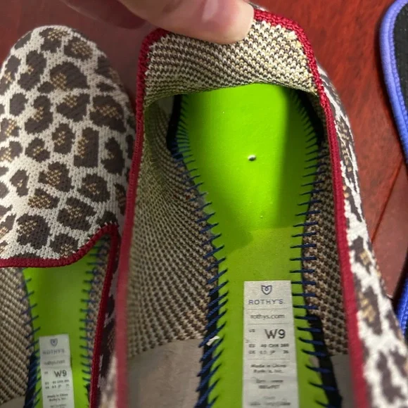 Rothy's Leopard Print loafers with Red and Blue Trim - Picture 9 of 10